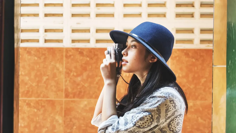 woman taking a photo